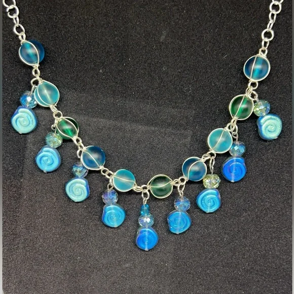 Mermaid’s Treasure- 3 PC Sea Glass Jewelry Set - Necklace, Earrings & Bracelet - Picture 6 of 8